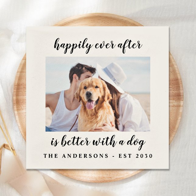 Custom Dog Foto Pet Wedding Serviette (Von Creator hochgeladen)