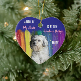Custom Dog Foto Rainbow Bridge Memorial Ornament