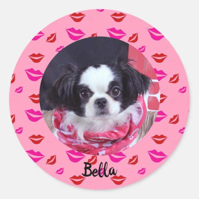 Custom Dog Foto und Kisses Stickers (Vorderseite)