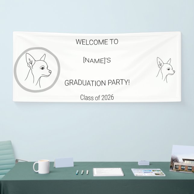 Custom Dog Graduate Welcome Banner | Photo & Breed (Messe)