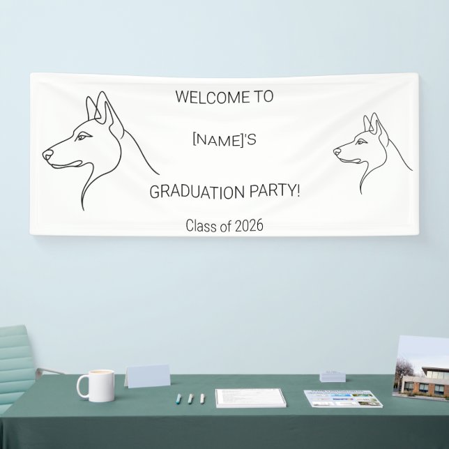 Custom Dog Graduate Welcome Banner | Photo & Breed (Messe)