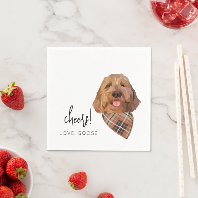 Custom Dog Hochzeit im Herbst Napkins Goldendoodle Serviette (Beispiel)