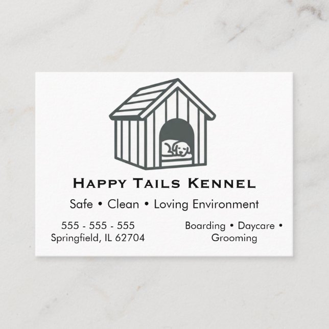 Custom Dog Kennel Business Card  Visitenkarte (Vorderseite)