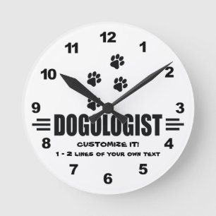Custom Dog Lover Runde Wanduhr