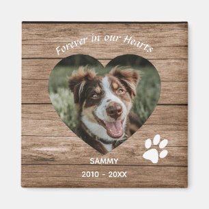 Custom Dog Memorial Rustic Wood & Foto Magnet