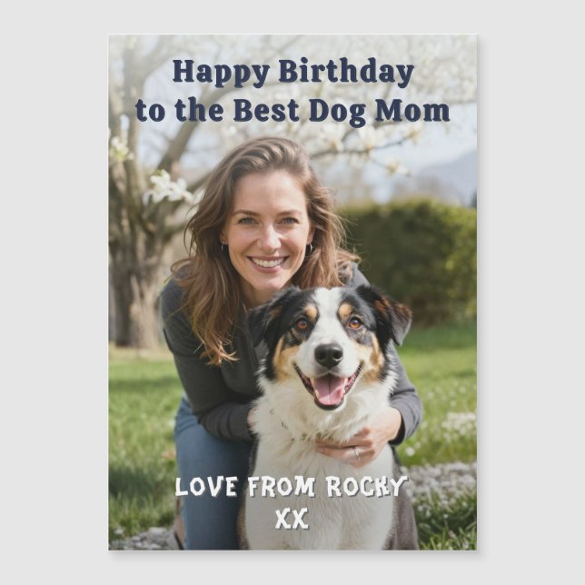 Custom Dog Mom Birthday Photo Magnetic Card Magnetkarte (Vorderseite)