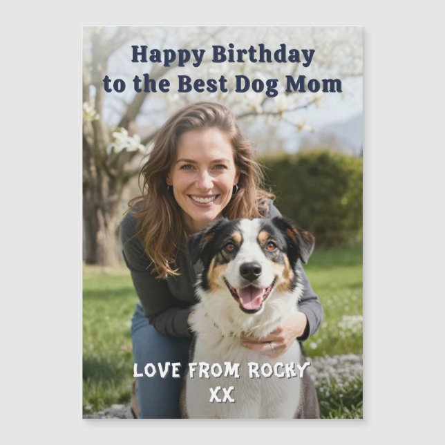 Custom Dog Mom Birthday Photo Magnetic Card Magnetkarte (Vorderseite)