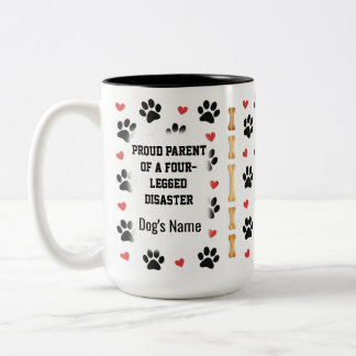 Custom Dog Name Photo Gift Zweifarbige Tasse