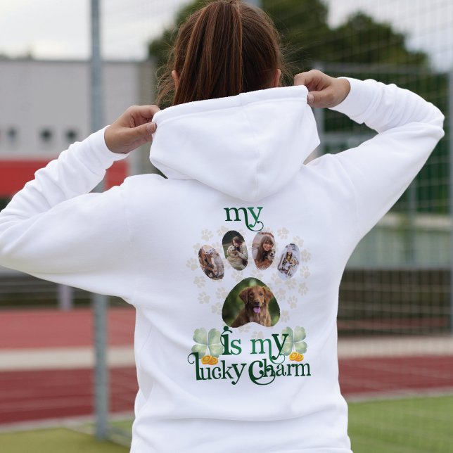 Custom Dog Paw Fotos St Patrick's Day Hoodie (Von Creator hochgeladen)