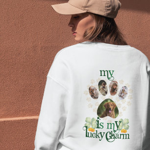 Custom Dog Paw Fotos St Patrick's Day Sweatshirt