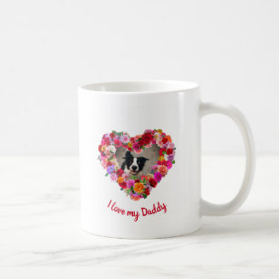 Custom Dog / Pet Foto Vatertag Rose Herz Kaffeetasse