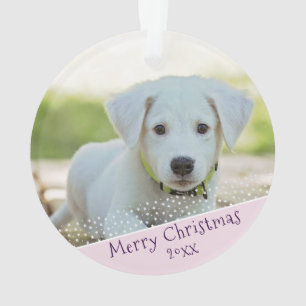 Custom Dog Pet Foto Weihnachten Pink Keepake Ornament