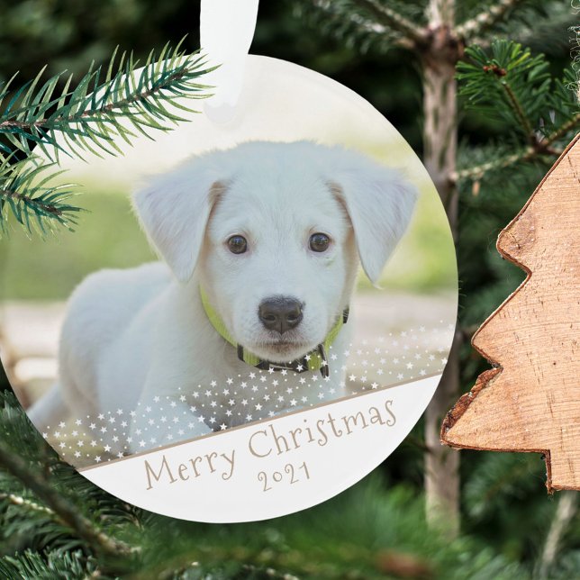 Custom Dog Pet Foto Weihnachtsfeiertag Keepake Ornament (Von Creator hochgeladen)