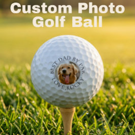 Custom Dog Photo Golf Ball – Best Dad By Par