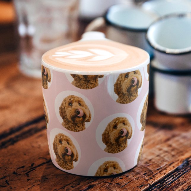 Custom Dog Photo Pattern– Cute Valentine Pet  Espressotasse (Von Creator hochgeladen)