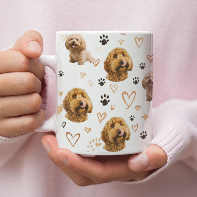 Custom Dog Photo Pattern Kaffeetasse (Von Creator hochgeladen)