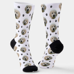 Custom Dog Photo Paw Print Socken