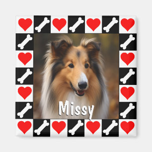 Custom Dog Photo Personalized Picture and Name Magnet