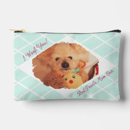 Custom Dog Photo Pouch | Best Poodle Mom Ever Gift Zubehörtasche