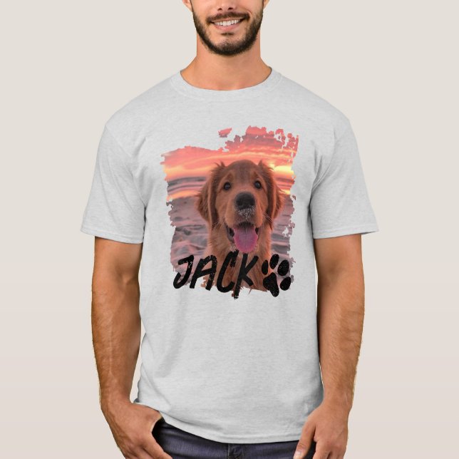 Custom Dog Photo T-Shirt – Personalized Pet Name T (Vorderseite)