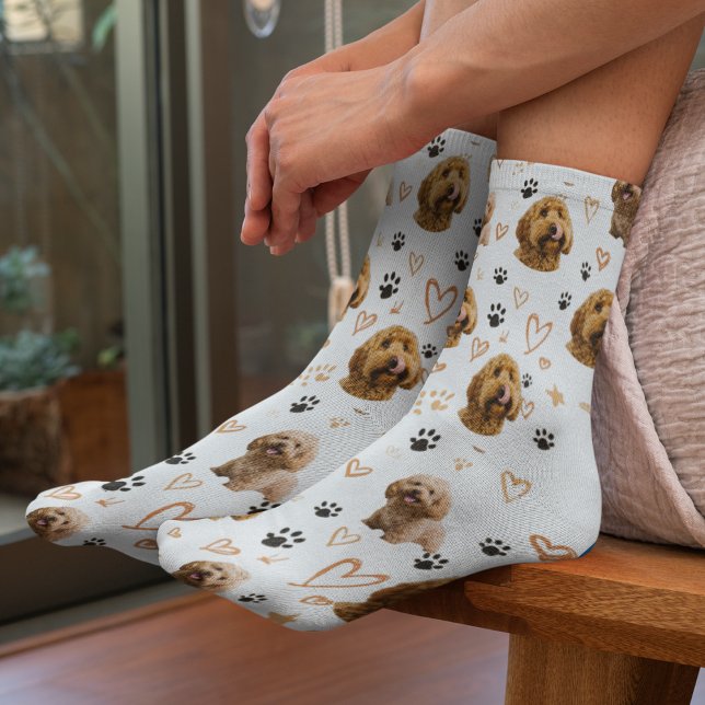 Custom Dog Photo – Valentine Gift for Dog Lover Socken (Von Creator hochgeladen)