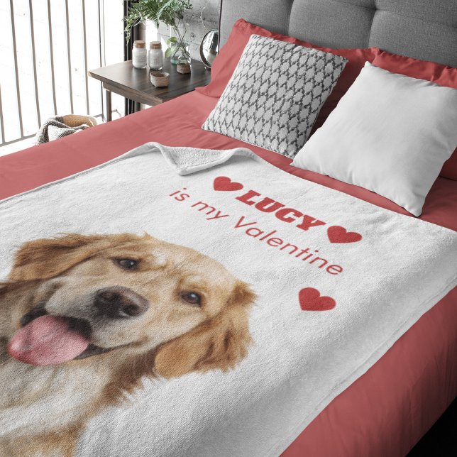 Custom Dog Photo Valentine's Day Blanket Fleecedecke (Von Creator hochgeladen)