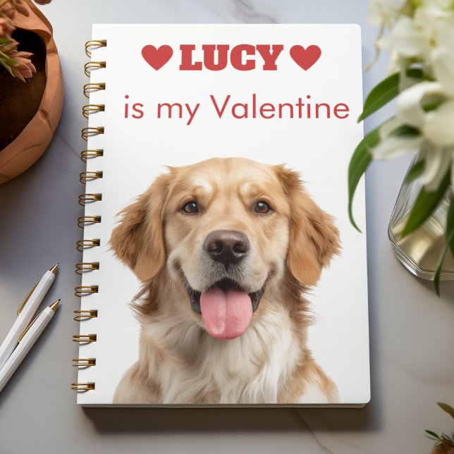 Custom Dog Photo Valentine's Day Notebook Notizblock (Von Creator hochgeladen)