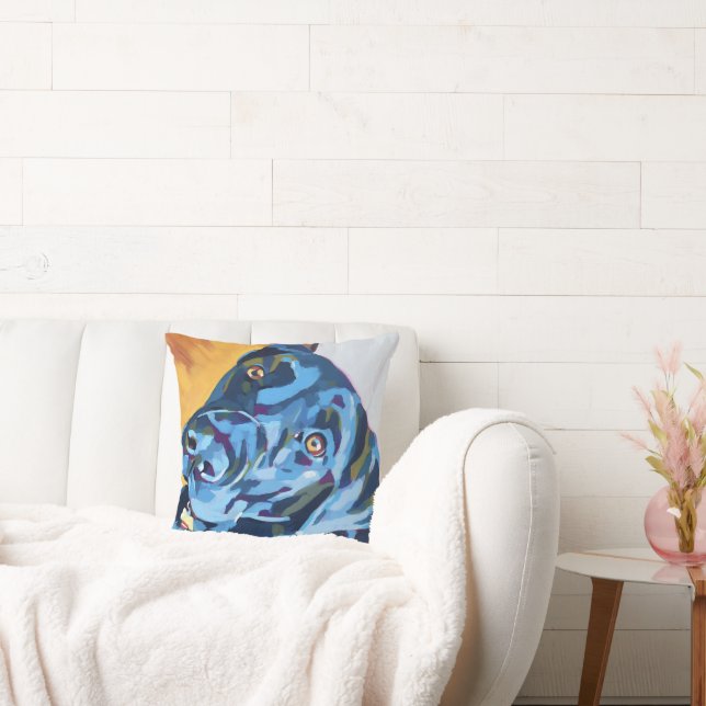 Custom Dog Portrait - Forever Loved Pet Gift Kissen (Liege)