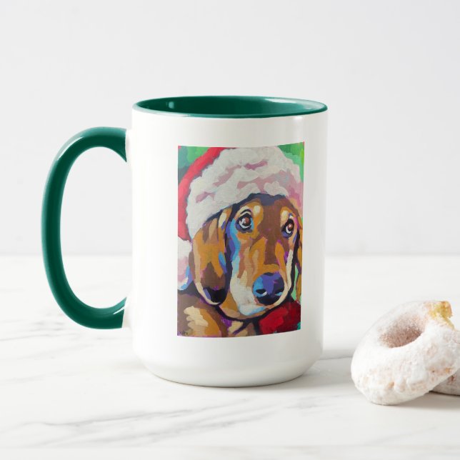 Custom Dog Portrait Painting- Forever Loved Pet Tasse (Mit Donut)