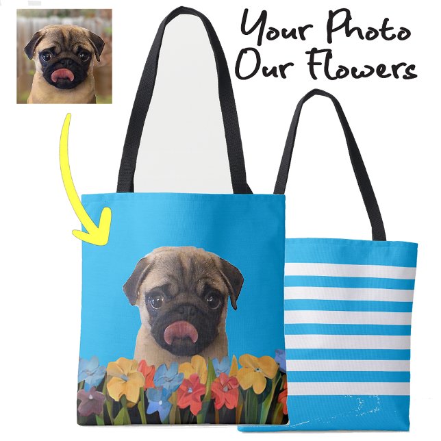 Custom Dog Puppy Foto farbenfrohe Frühlingsblumen (Von Creator hochgeladen)