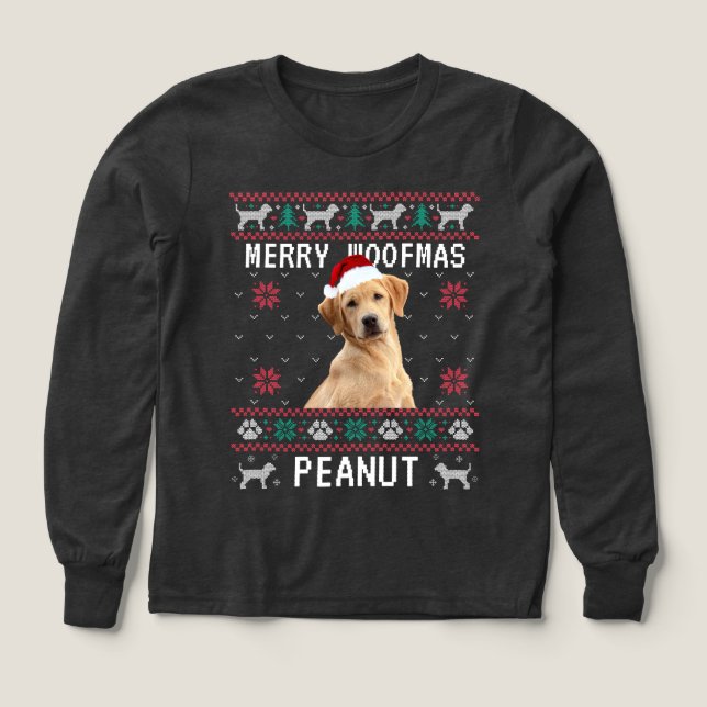 Custom Dog Ugly Christmas Sweatshirt with Photo (Design Vorderseite)