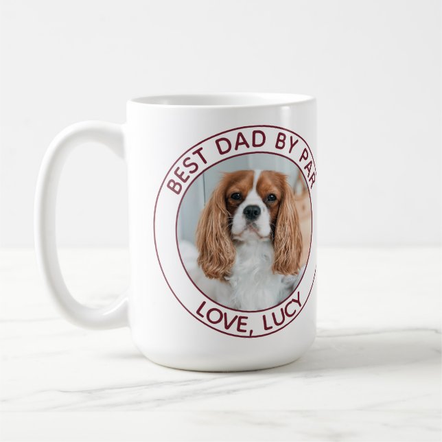 Custom Dog Vater Red White Foto Kaffeetasse (Links)