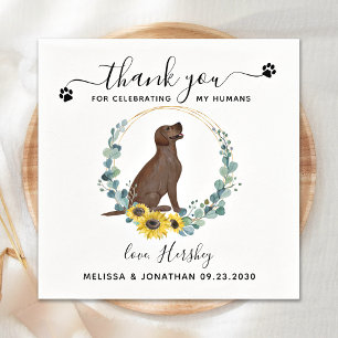 Custom Dog Wedding Danke Labrador Cocktail Serviette