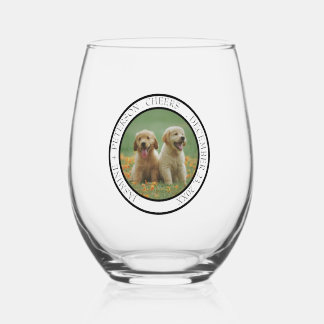Custom Dog Wedding Favor Dog of Honor Photo cheers Weinglas Ohne Stiel