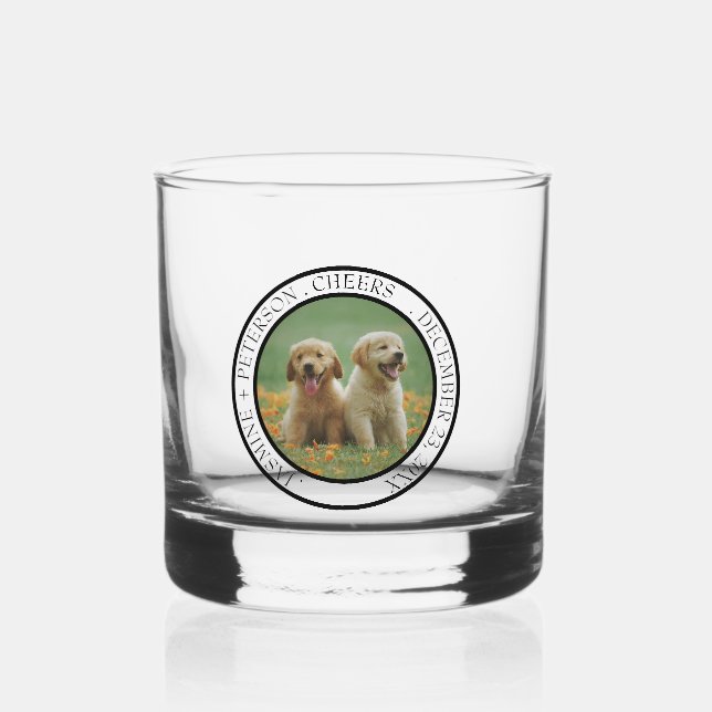 Custom Dog Wedding Favor Dog of Honor Photo cheers Whiskyglas (Vorderseite)