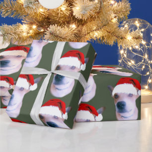 Custom Dog Weihnachts-Foto Geschenkpapier