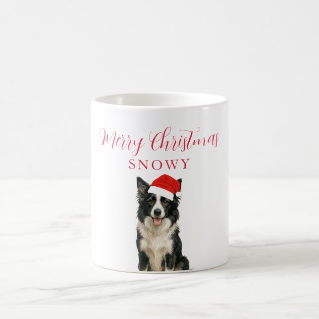 Custom Dog with Santa Hat Christmas Kaffeetasse (Mittel)