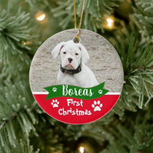 Custom Dogs First Christmas Keramik Ornament