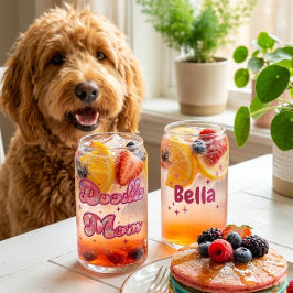 Custom Doodle Mom Pink Hearts Personalized Name Dosenglas