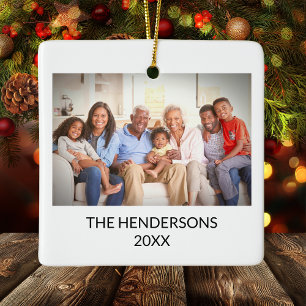 Custom Double Side Family Foto Portait Weihnachten Keramikornament