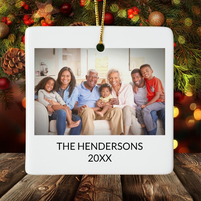 Custom Double Side Family Foto Portait Weihnachten Keramikornament (Custom Double Sided Family Photo Portait Christmas Ceramic Ornament
)