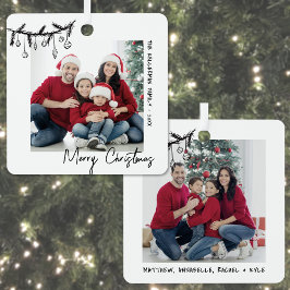 Custom Double Sided Family Two Photo Christmas Ornament Aus Metall