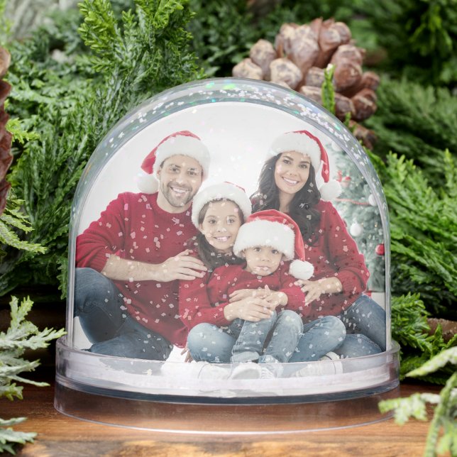 Custom Double Sided Family Two Photo Schneekugeln (Custom Double Sided Family Two Photo Snow Globe)