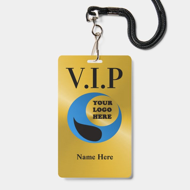 Custom Double Sided Laminated VIP Name Badge Ausweis (Vorderseite mit Lanyard)