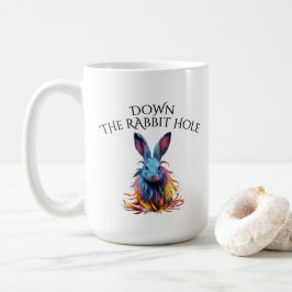 Custom Down Down Rabbit Hole Blue Bunny Kaffeetasse