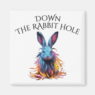 Custom Down Down Rabbit Hole Blue Bunny Magnet