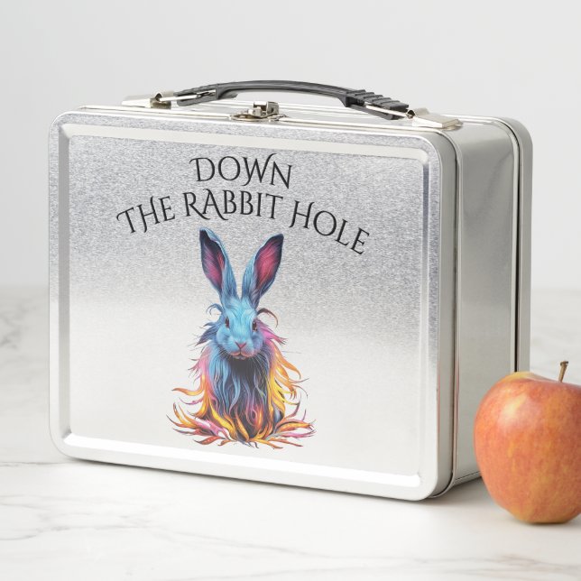 Custom Down Down Rabbit Hole Blue Bunny Metall Brotdose (Beispiel)