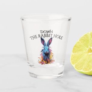 Custom Down Down Rabbit Hole Blue Bunny Schnapsglas