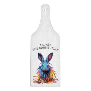 Custom Down Down Rabbit Hole Blue Bunny Schneidebrett