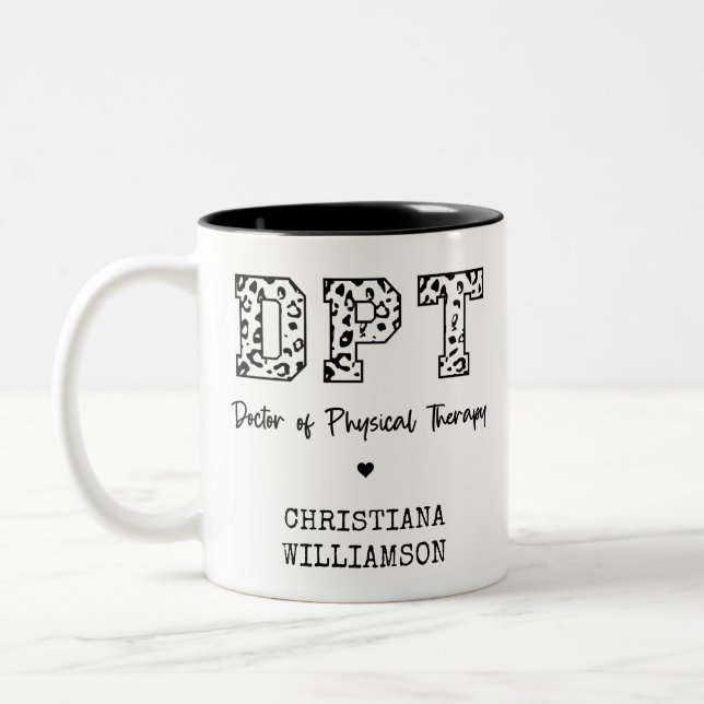 Custom DPT Arzt für Physikalische Therapie Geschen Zweifarbige Tasse (Links)